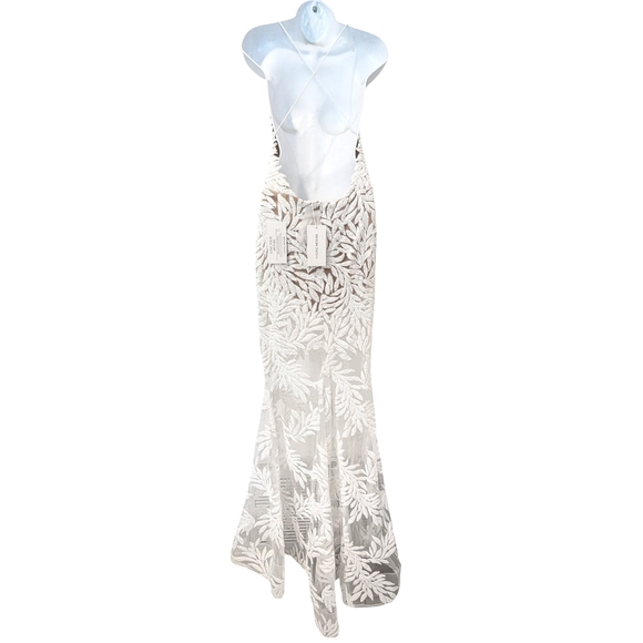 NWT Nadine Merabi White Stella Gown Size Small/Medium - 6 - Picture 7 of 17